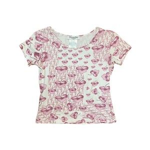 vintage dior pink trotter cherry blossom t shirt ♡